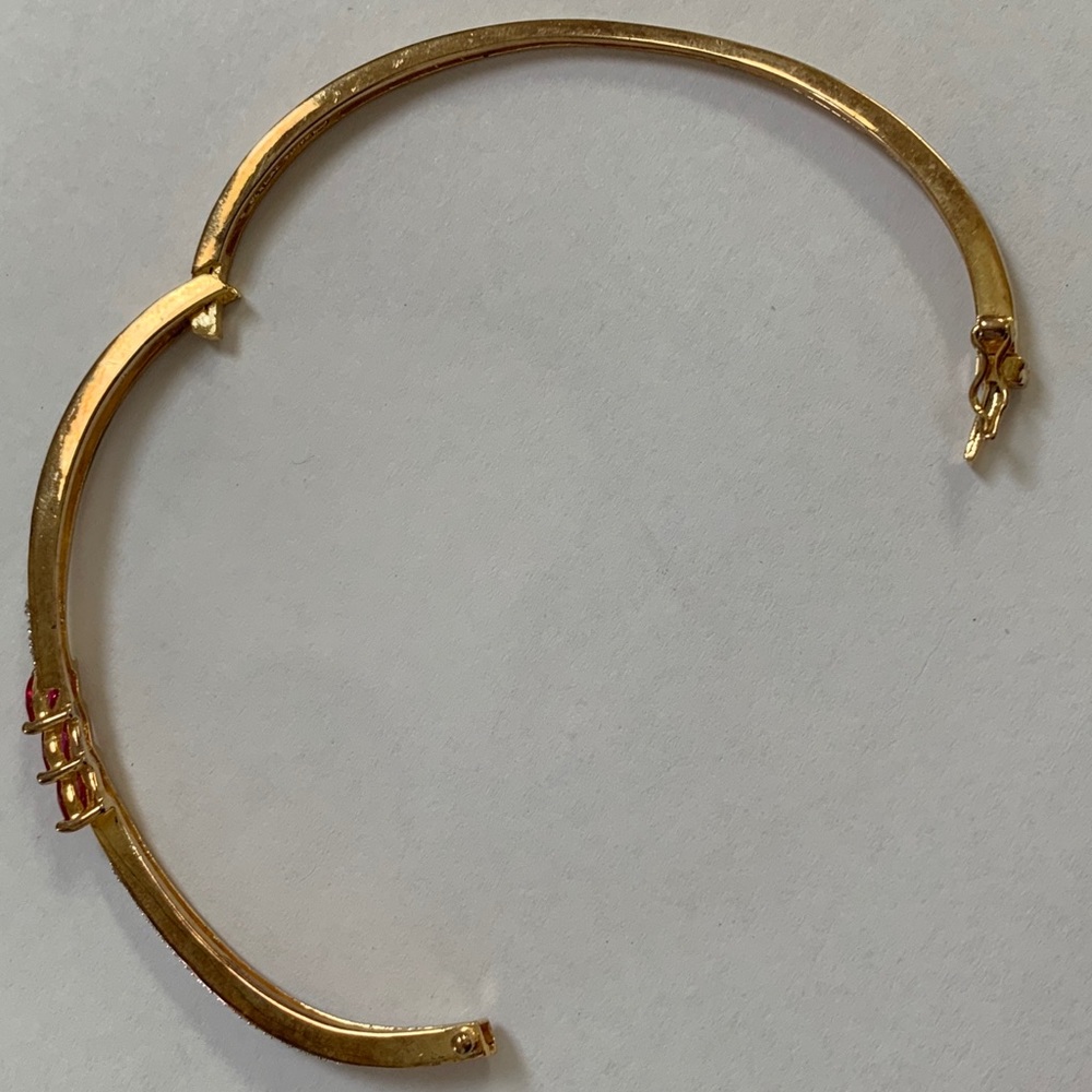 Sterling Silver Ruby Bangle Bracelet - image 7